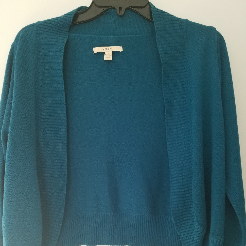 Merona Teal Shrug Size L